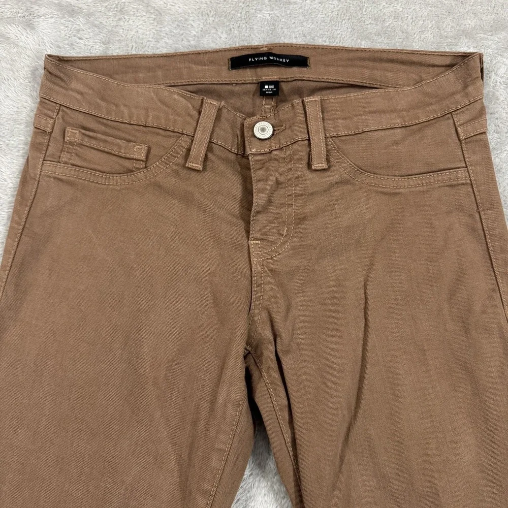 Flying Monkey Jeans Womens 27 Brown Slim Skinny Stretch Comfort Flex Low USA‎